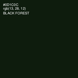 #0D1C0C - Black Forest Color Image